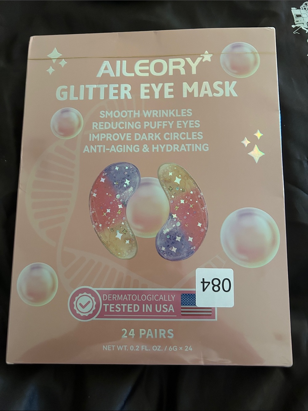 Pink Glitter Eye Mask - Hydrating Anti-Aging Patch (24 Pairs)